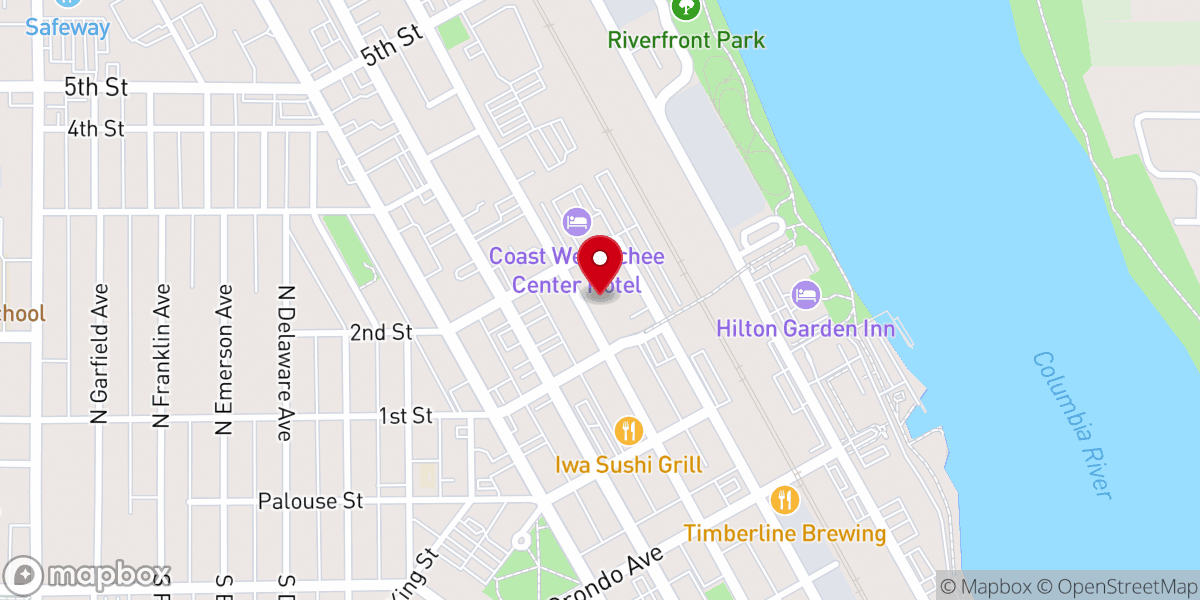Map showing location of Numerica Performing Arts Center