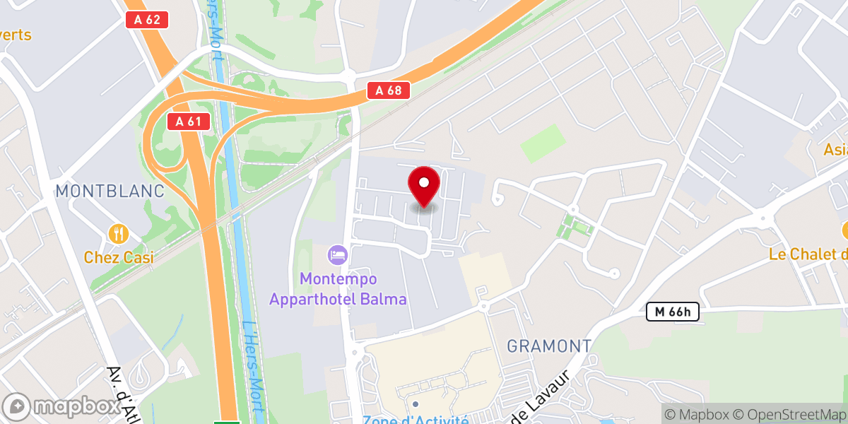 Map showing location of Impact Centre Chrétien - Campus Toulouse