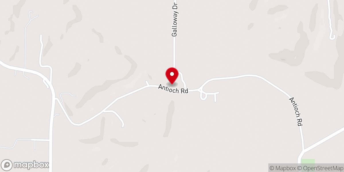 Map showing location of Antioch Church