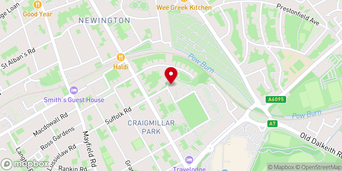 Map showing location of Iqra Academy Edinburgh