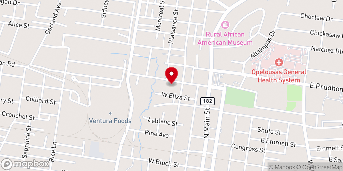 Map showing location of Mt . Olive Baptist Church