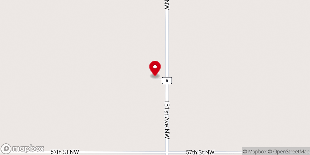 Map showing location of West Prairie Lutheran Church
