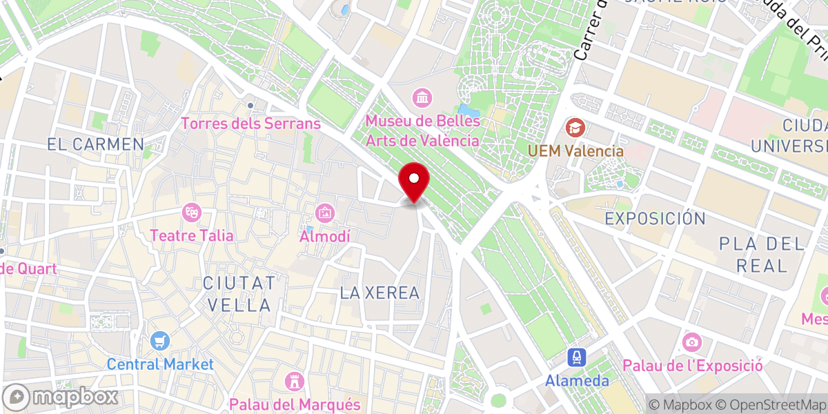 Map showing location of Iglesia de Santa María del Temple