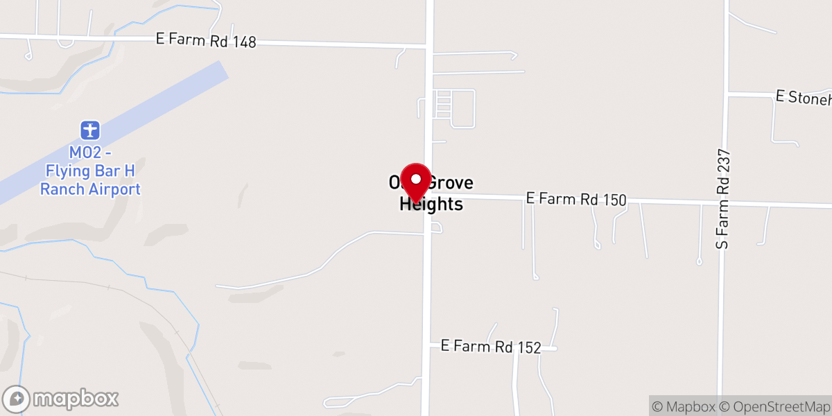 Map showing location of Good News Cowboy Church