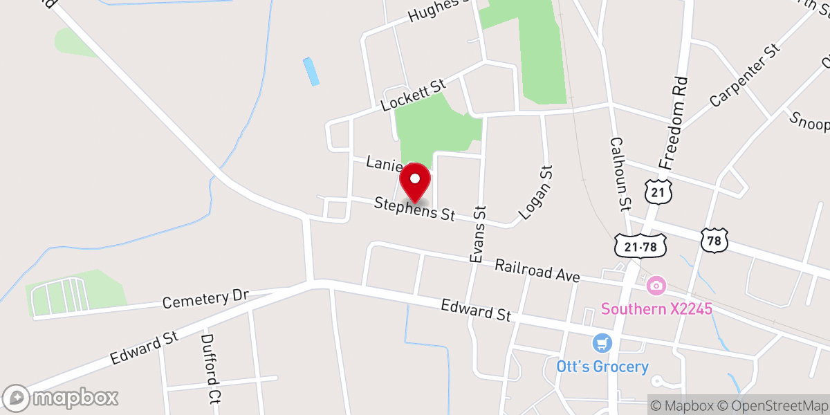 Map showing location of Branchville United Methodist Church