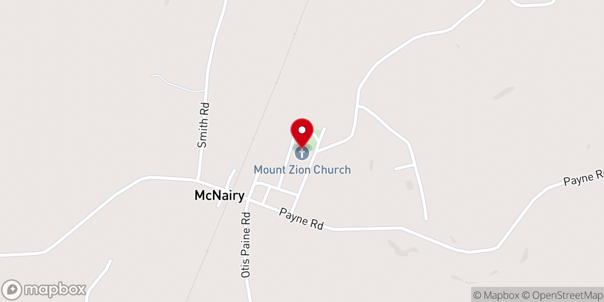 Map showing location of Mt. Zion Baptist Church- Bethel Springs