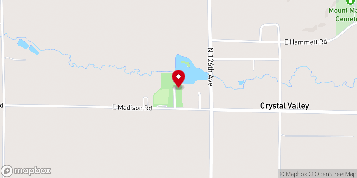 Map showing location of Crystal Valley County Park