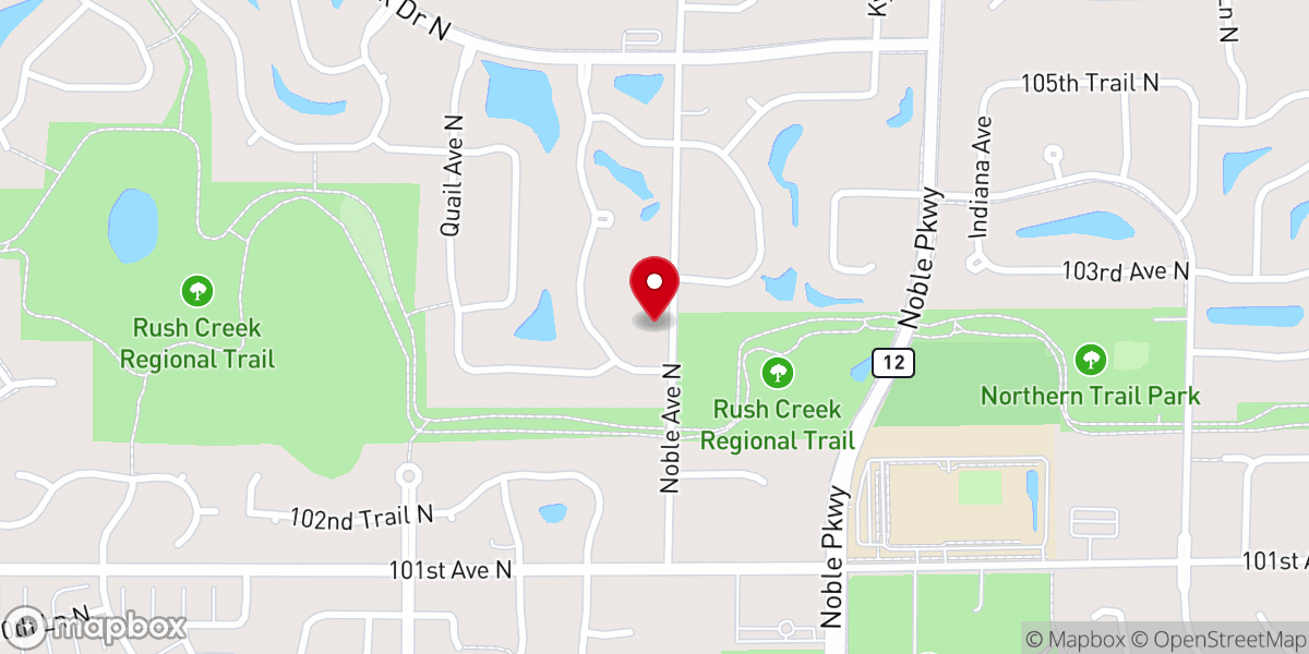 Map showing location of Brooklyn Park Assembly of God