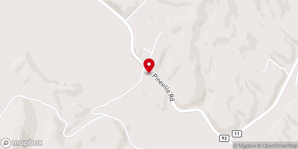 Map showing location of Mossy Gap Baptist Church