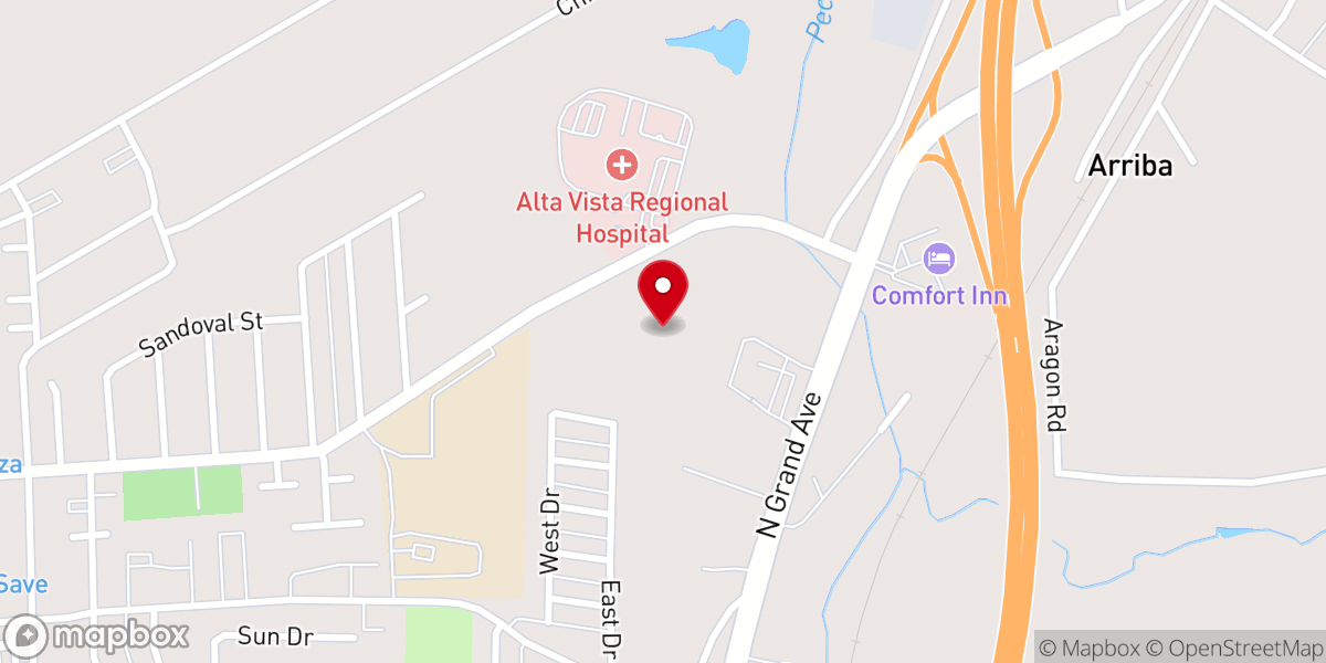 Map showing location of East Drive Baptist Church
