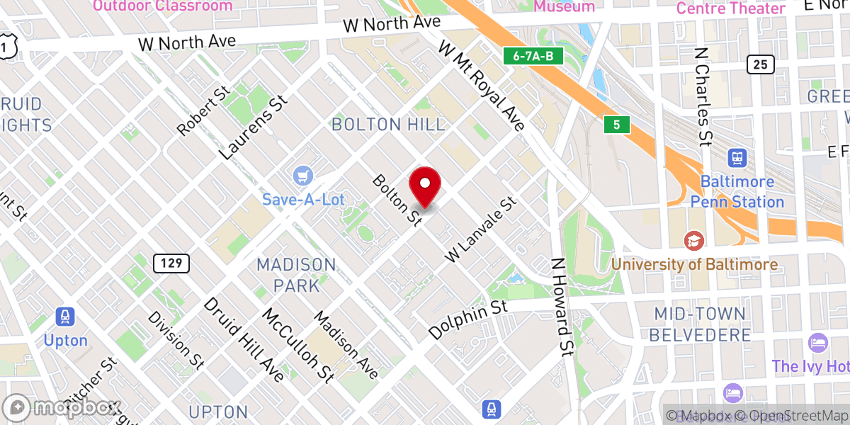 Map showing location of Memorial Episcopal Church