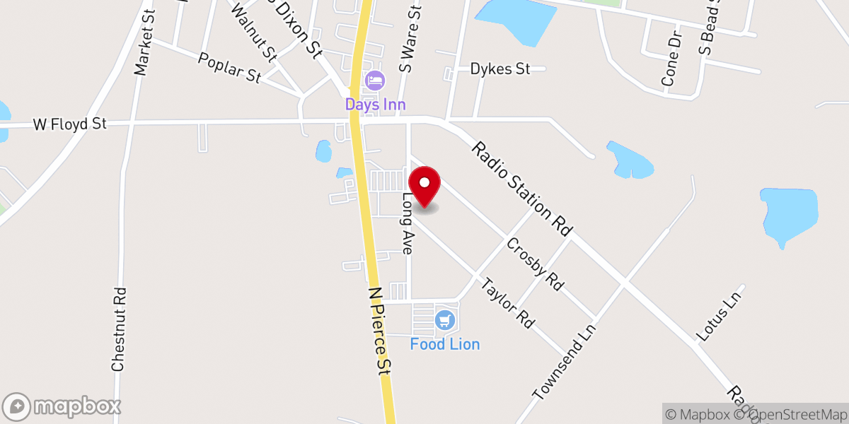 Map showing location of Southside Church of God