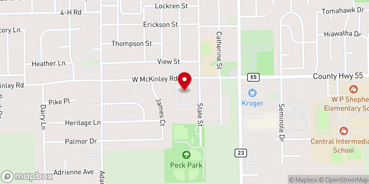 Map showing location of First Baptist Church of Ottawa