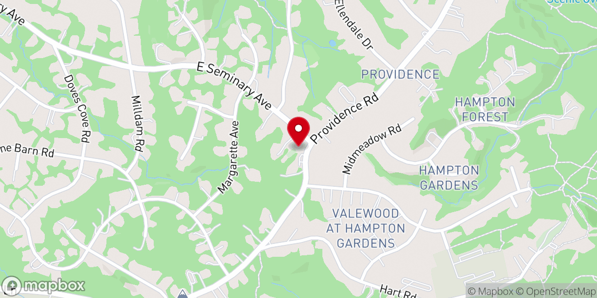 Map showing location of Providence United Methodist Church