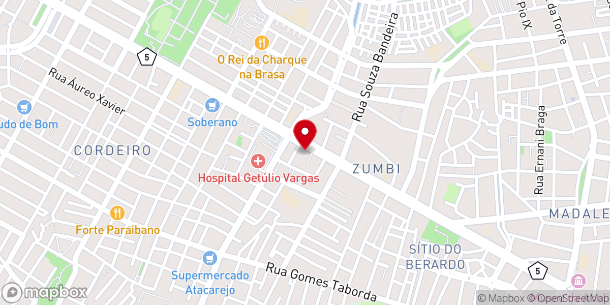 Map showing location of Paróquia São Sebastião - Cordeiro
