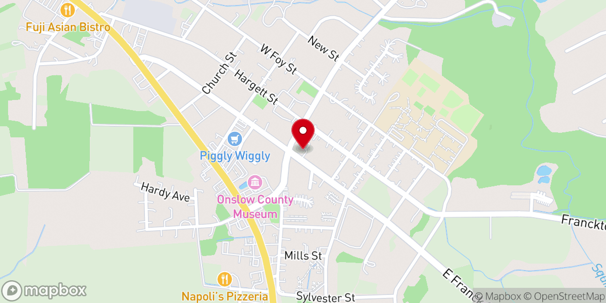 Map showing location of Richlands Methodist Church Thrift Shoppe