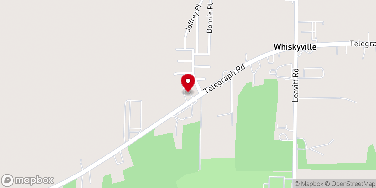 Map showing location of West Ridge Enterprise Baptist Church
