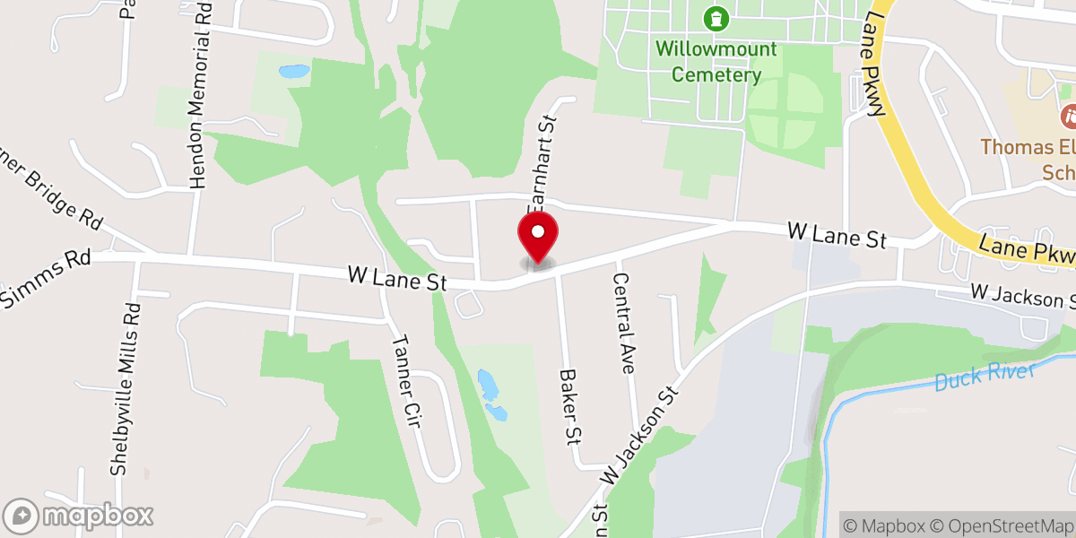 Map showing location of The Shelbyville Church of God of Prophecy