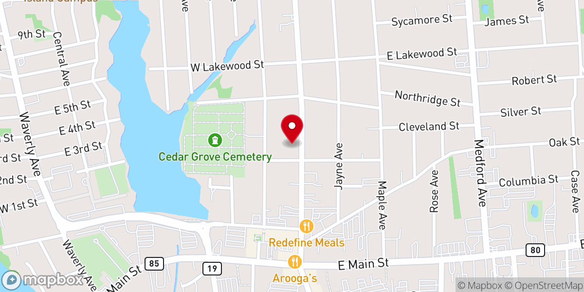 Map showing location of Patchogue Seventh Day Adventist Church