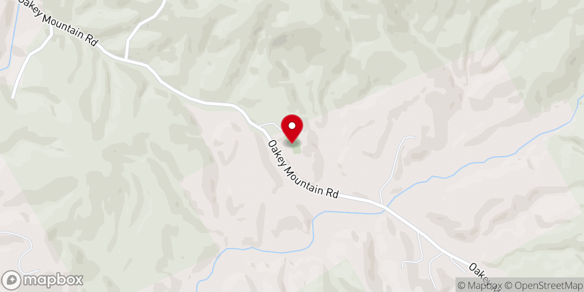 Map showing location of Oakey Mountain Baptist Church