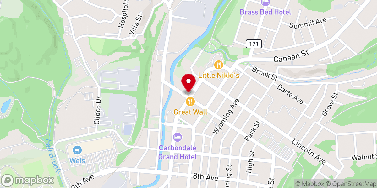 Map showing location of Carbondale
