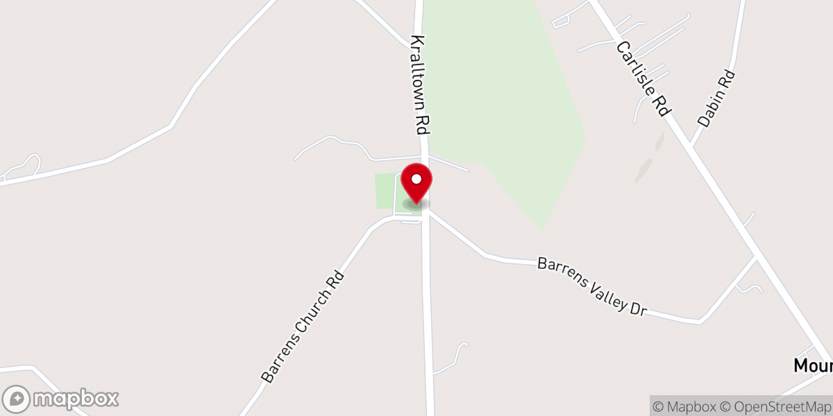 Map showing location of Barrens United Lutheran