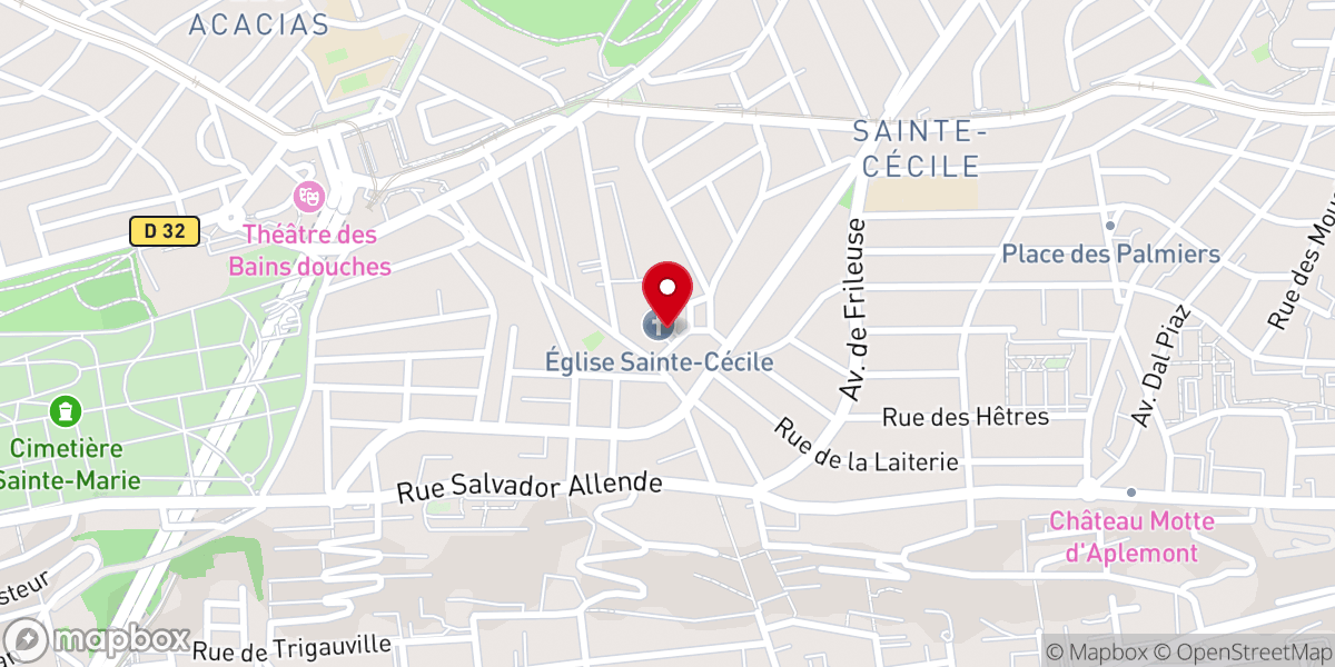 Map showing location of Église Sainte-Cécile