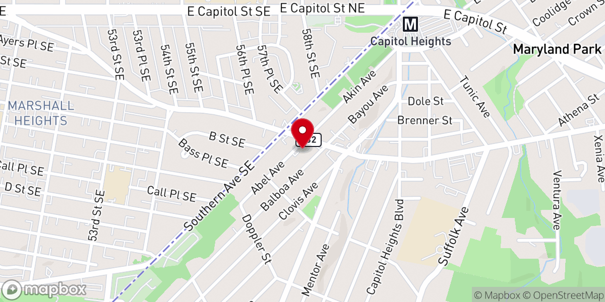 Map showing location of St James Baptist Church