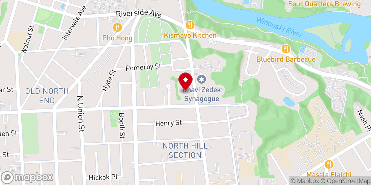 Map showing location of Burlington Friends Meeting