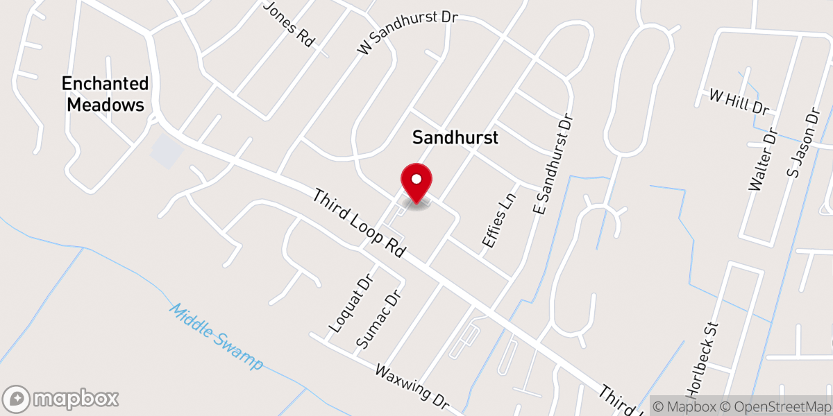 Map showing location of John Calvin Presbyterian Church