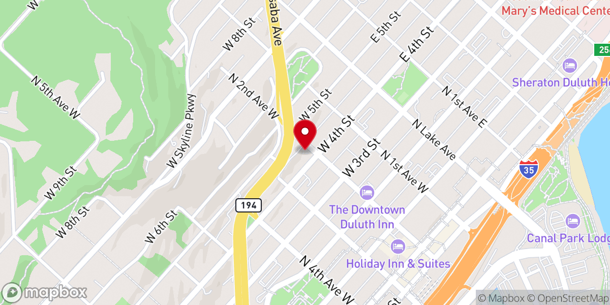 Map showing location of Sacred Heart Music Center