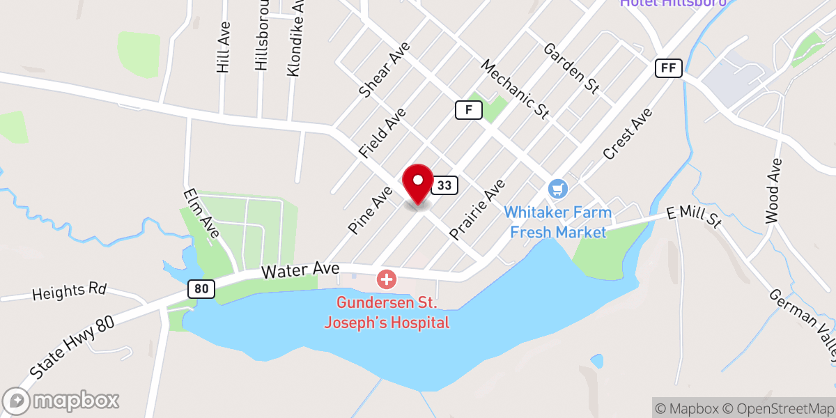 Map showing location of St Paul Lutheran Church
