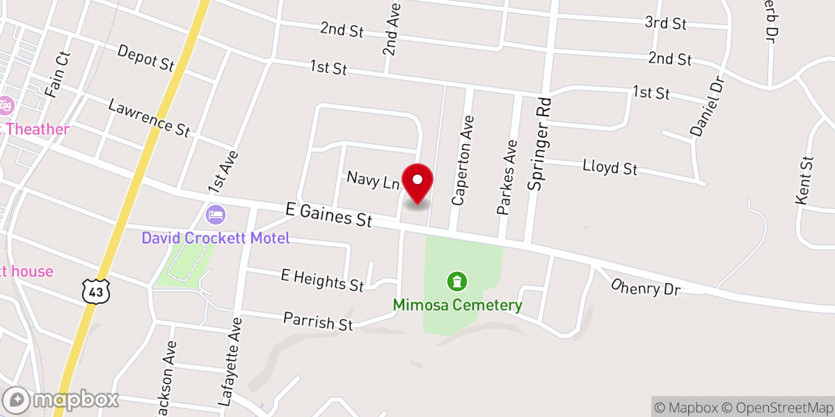 Map showing location of First Presbyterian Church