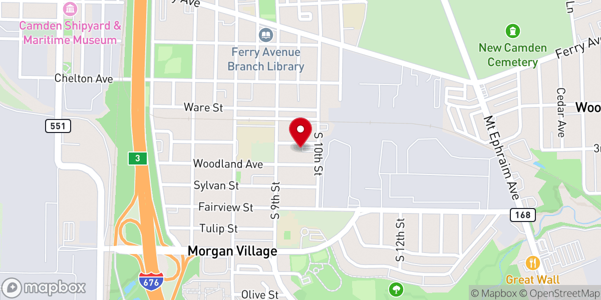 Map showing location of Harris Temple AME Zion Church