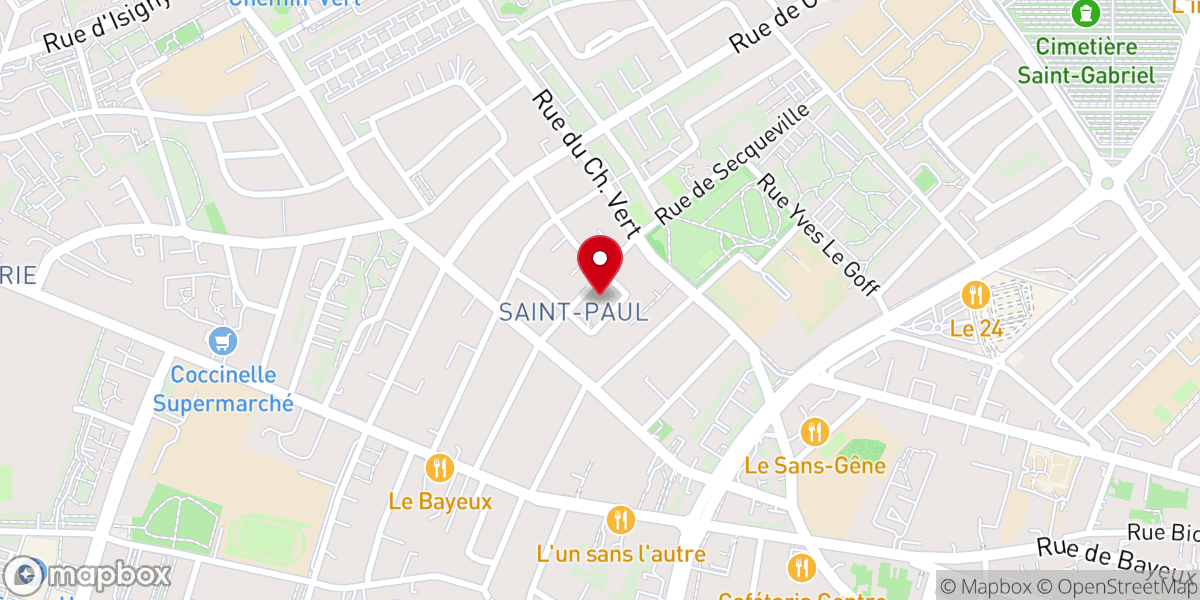 Map showing location of Église Saint-Paul