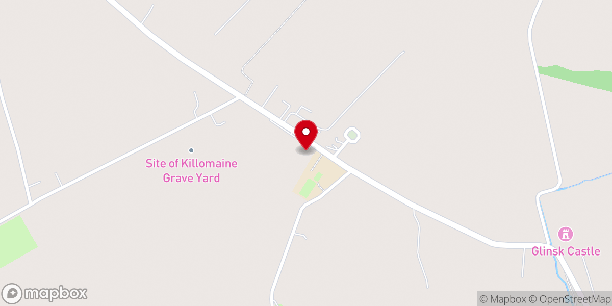 Map showing location of St. Michael's Church, Glinsk