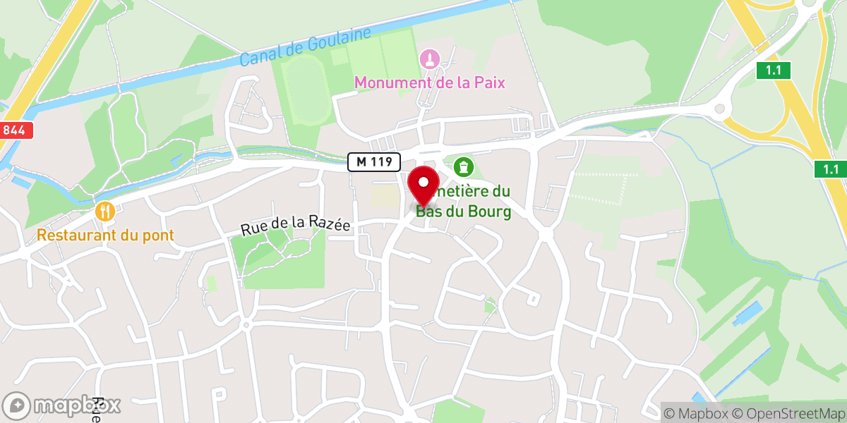 Map showing location of Eglise St-Brice de Basse Goulaine