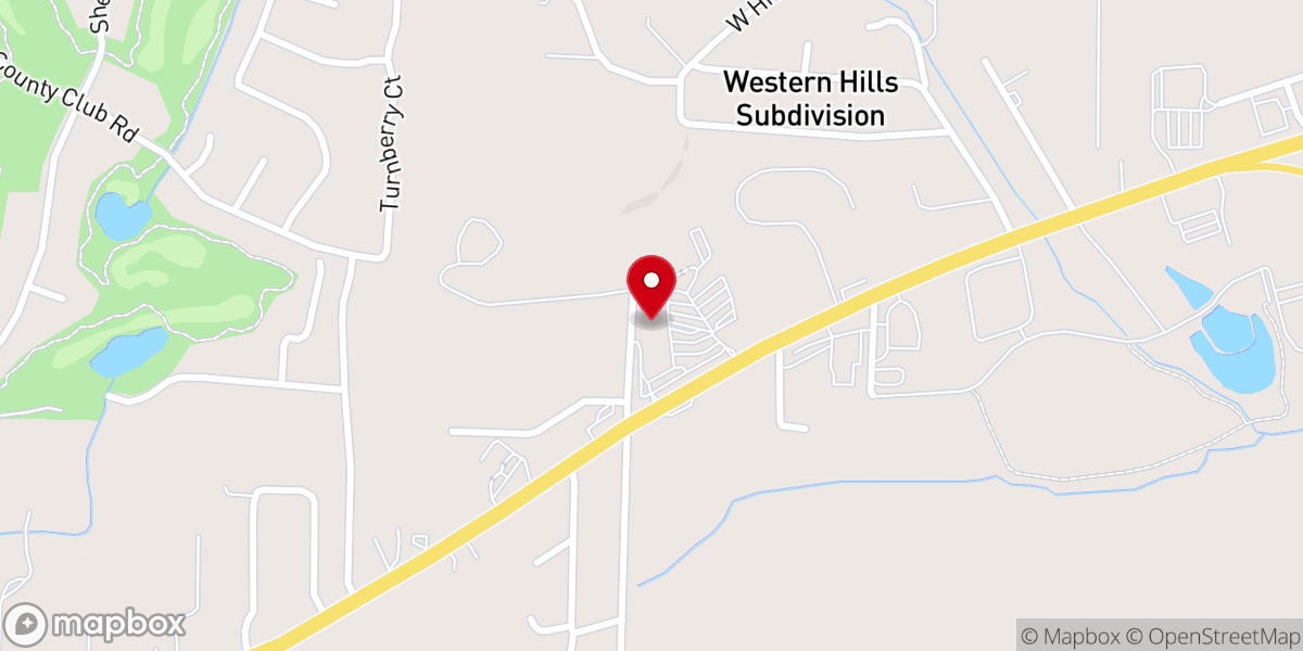Map showing location of Twin Lakes Baptist Church