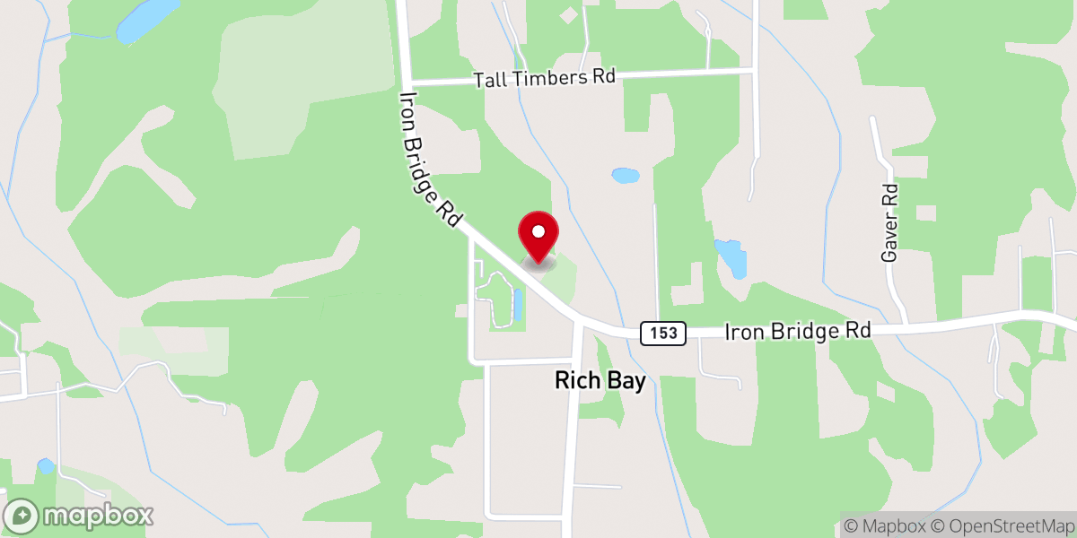 Map showing location of Piney Grove PB Church