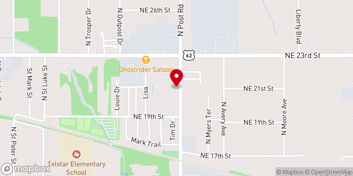 Map showing location of God's House Ministries