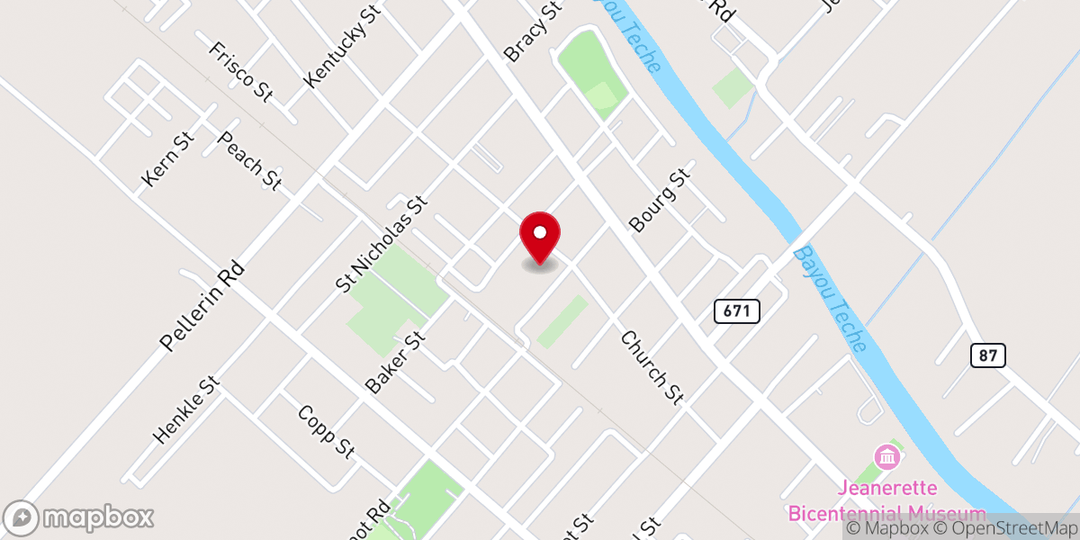 Map showing location of Bourgeois Family Medicine