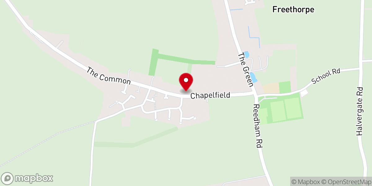 Map showing location of Freethorpe Methodist Church