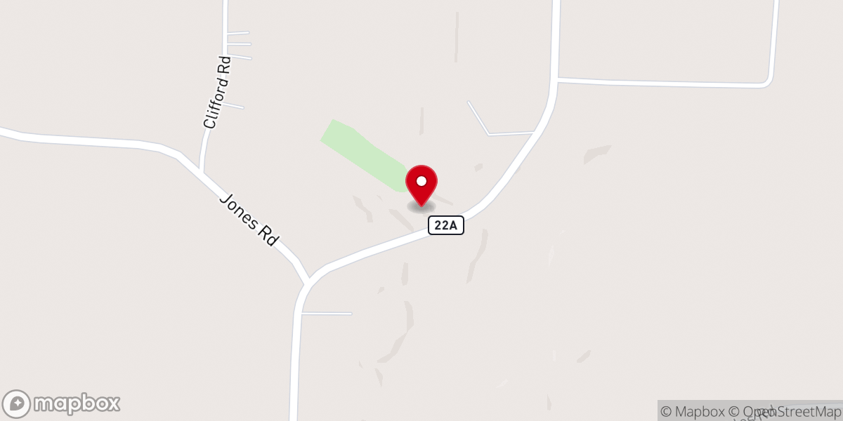 Map showing location of Unity Baptist Church