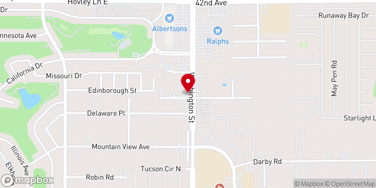 Map showing location of St. John's Lutheran Church