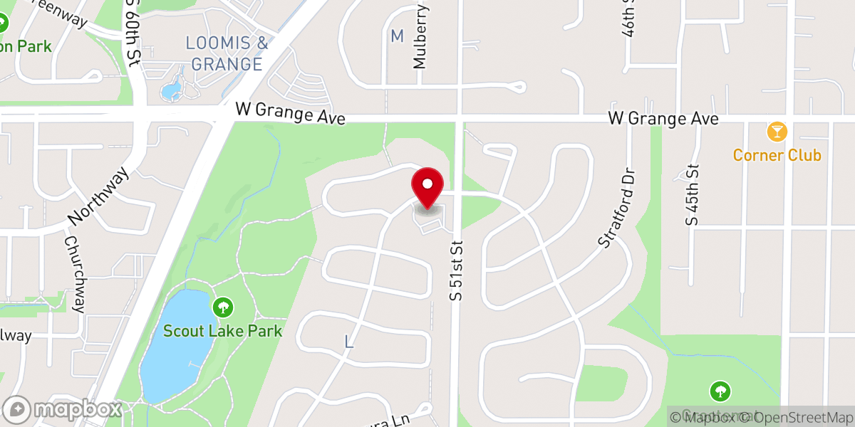 Map showing location of Greendale Baptist Church