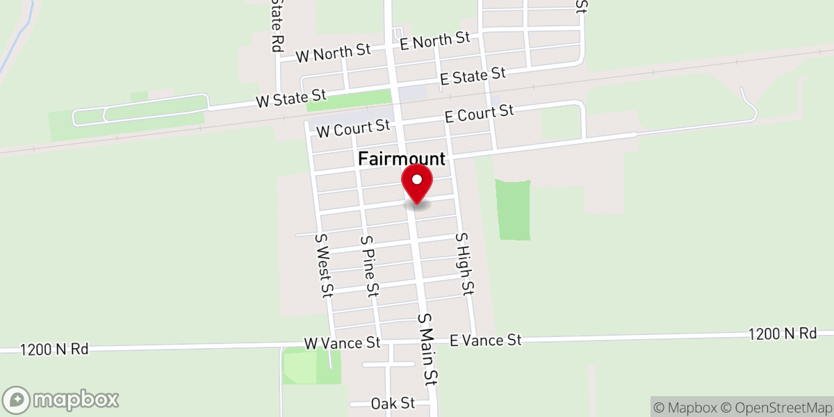Map showing location of Fairmount Village Hall