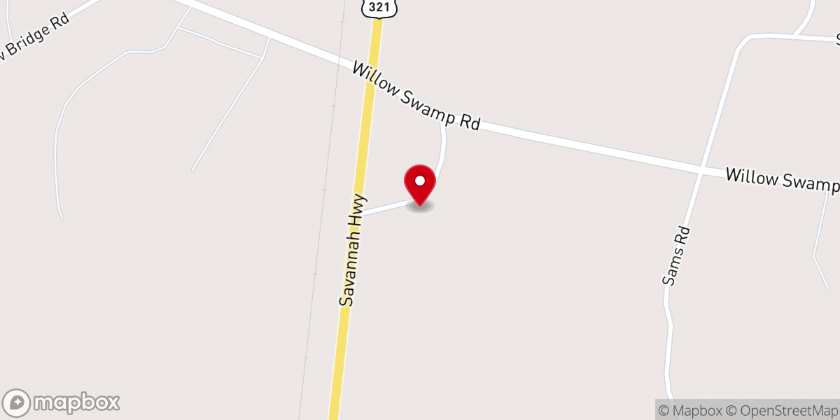 Map showing location of Cedar Grove Baptist Church