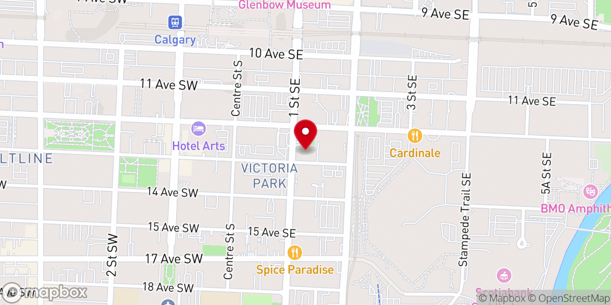 Map showing location of OHC Calgary