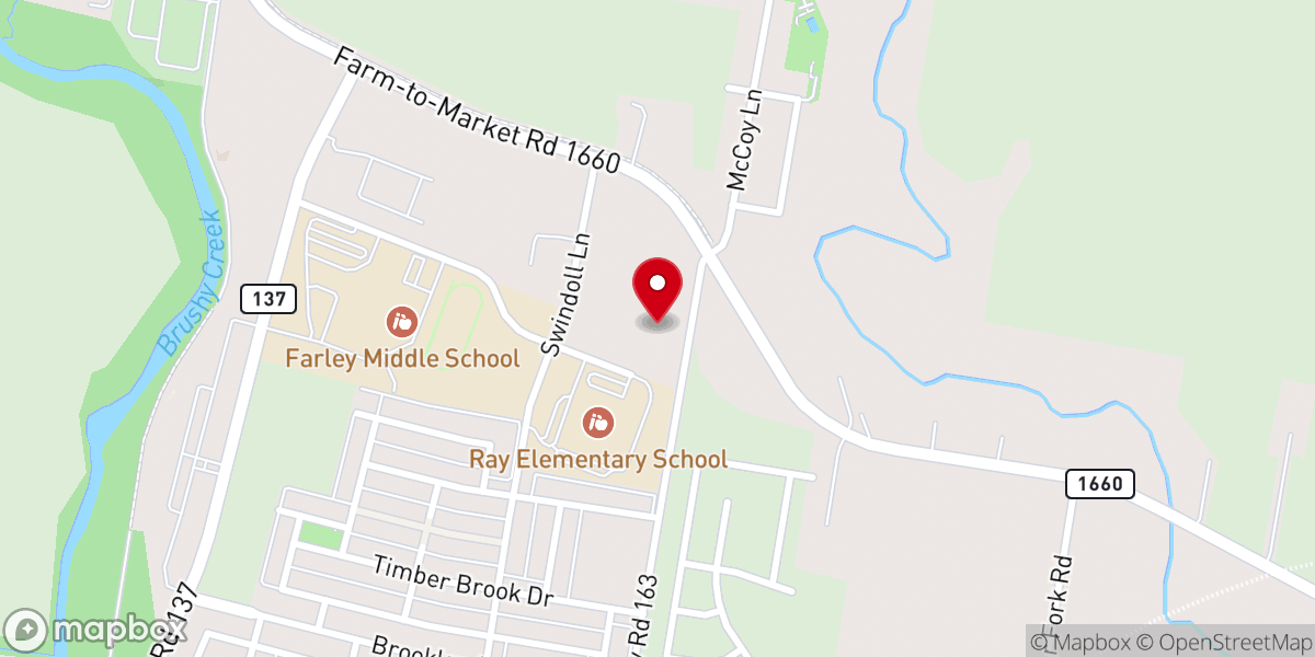 Map showing location of New Hope Christian Church
