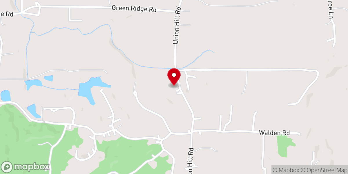 Map showing location of Union Hill Christian Church